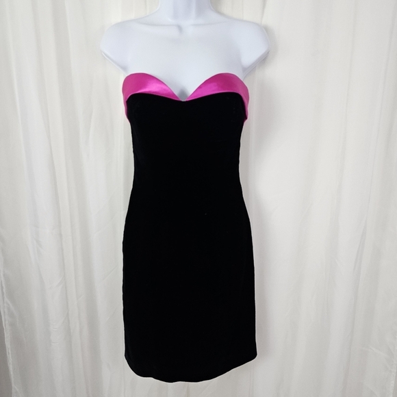 open lace back dress Hot Pink La Femme A-Line Homecoming Dress